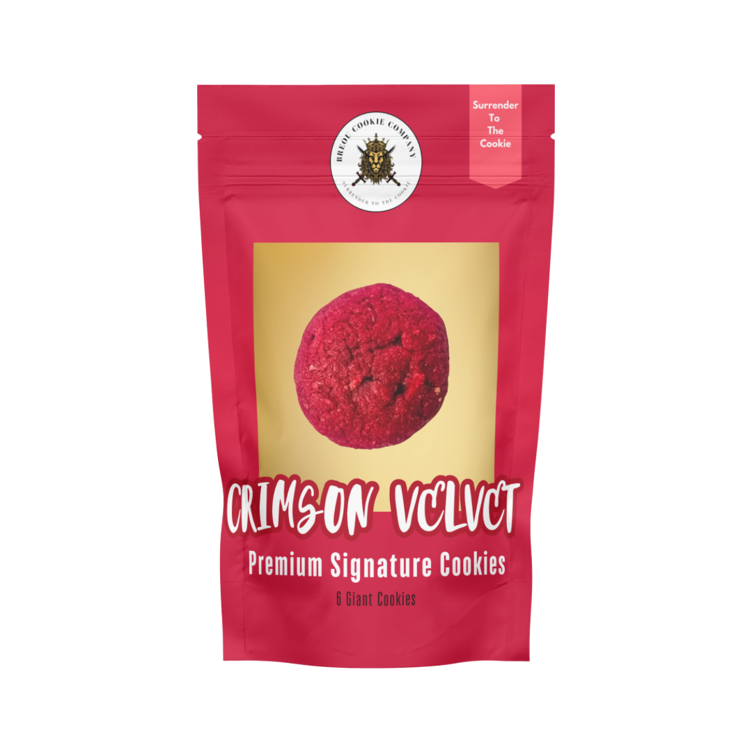 CRIMSON “RED” VELVET GIANT COOKIES, HALF DOZEN